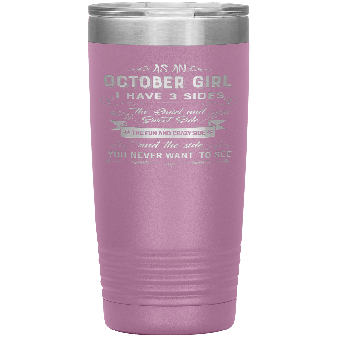"October Girls 3 sides "Tumbler.Buy For Family & Friends. Save Shipping. - LA Shirt Company