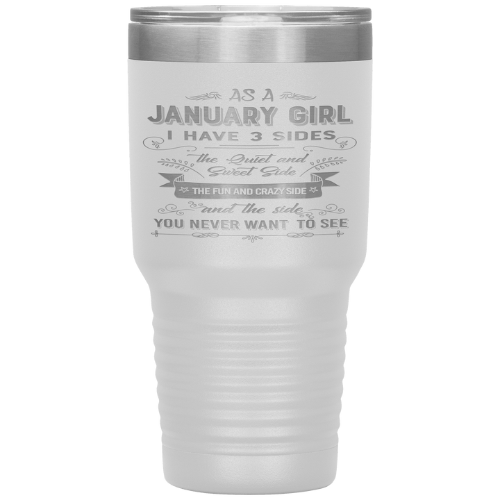 "January Girl 3 sides "Tumbler.Buy For Family & Friends. Save Shipping. - LA Shirt Company
