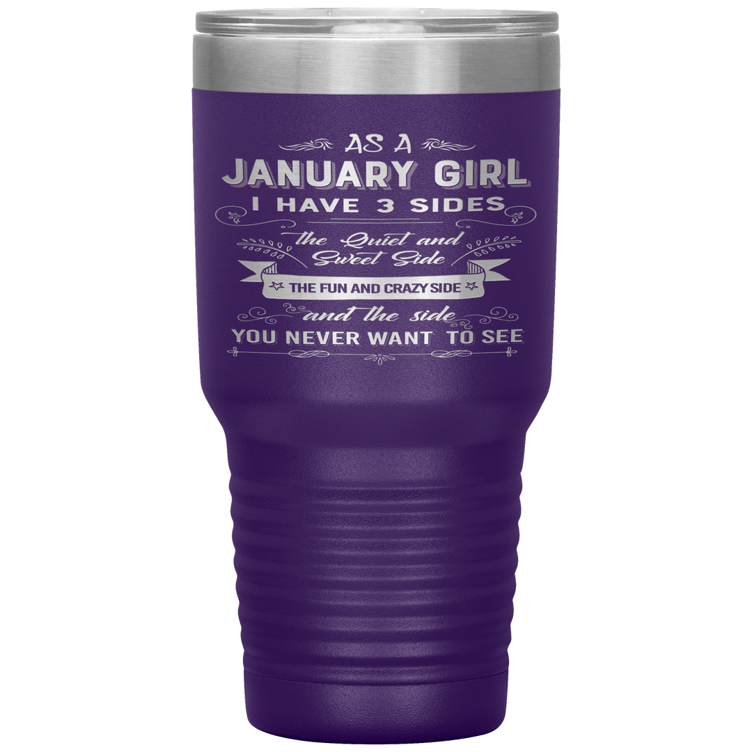 "January Girl 3 sides "Tumbler.Buy For Family & Friends. Save Shipping. - LA Shirt Company