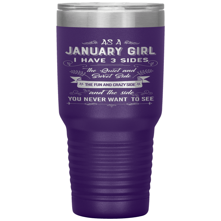"January Girl 3 sides "Tumbler.Buy For Family & Friends. Save Shipping. - LA Shirt Company