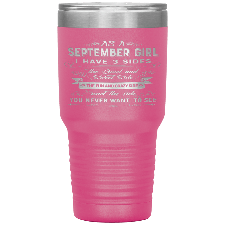 "September Girls 3 sides"Tumbler.Buy For Family & Friends. Save Shipping. - LA Shirt Company