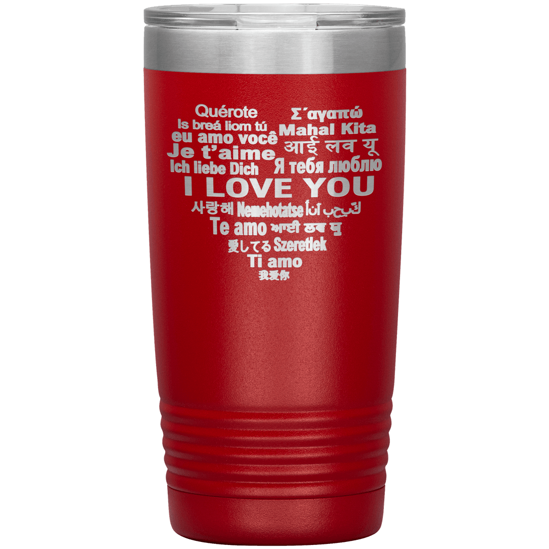 "I LOVE YOU" Tumbler. Flat Shipping. - LA Shirt Company